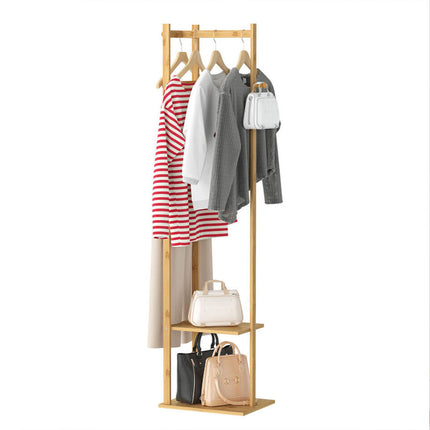 Bamboo Garment Coat Clothes Stand Rack Hat Shoe Thicken Wooden Hanger Shelf Tidy