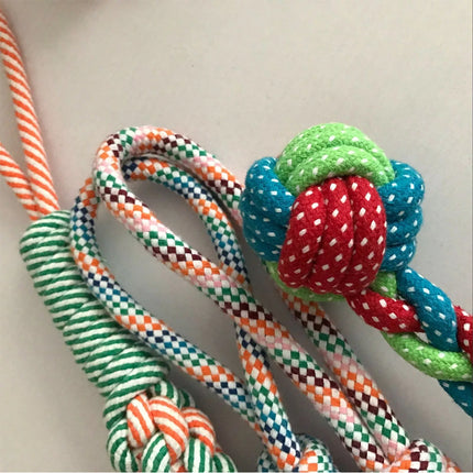10 PCS Durable Cotton Rat Rope Pet Toys Puppy Dog Cat Pull Teeth Chew Toy Set