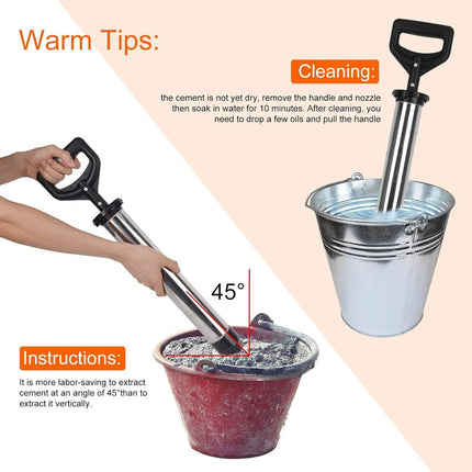 Mortar Gun for Brick Pointing Grouting Cement Lime Applicator Tool + 6 Nozzles