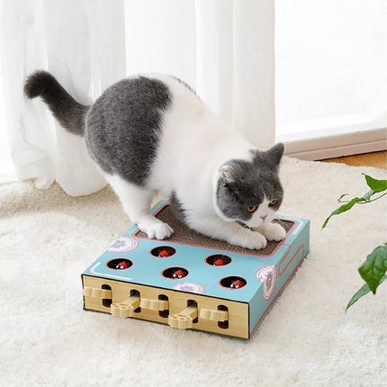 Cat Toy Whack-a-Mole Cat Scratching Board Corrugated Cardboard Scratching Pad
