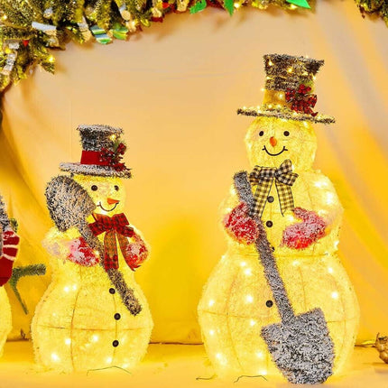 Snowman Metal Frame With Warm LED Light Christmas Decoration Lights Ornament