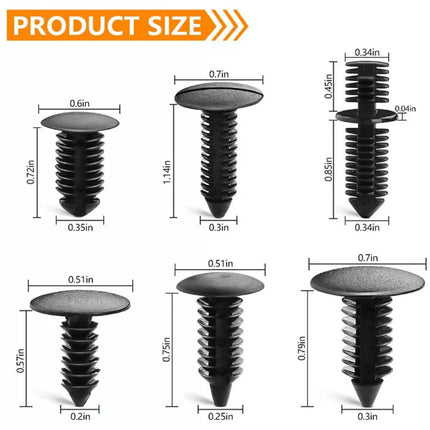 146PCS Nylon Bumper Shield Retainer Auto Body Clips Christmas Tree Clips Remover