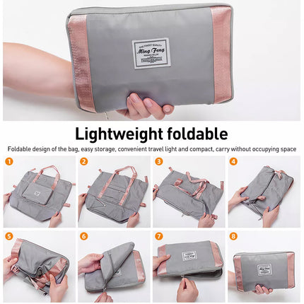 Foldable Travel Bag Unisex Lightweight Large Capacity Folding Duffel Travel Bag Purple