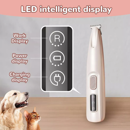 Dog Paw Trimmer Fully Waterproof Pet Hair Trimmer with LED Display Dog Clippers