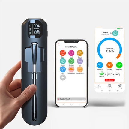 Wireless BBQ Thermometer Bluetooth Food Probe Kitchen Temperature Meat Grilling