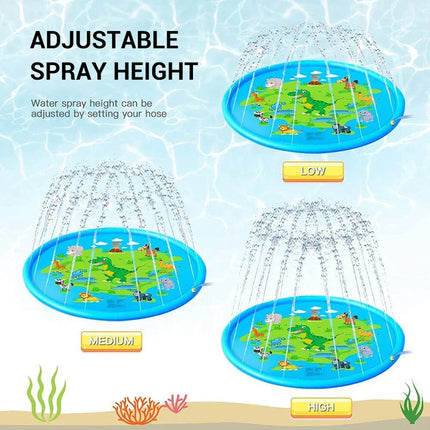 170CM Kids Sprinkler Water Mat Splash Play Pad Inflatable Spray Pool Toy Dinosaur