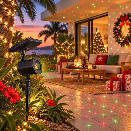 6 in 1 Solar Christmas Laser Projector Lights Outdoor Garden Yard Xmas Party Decor IP65