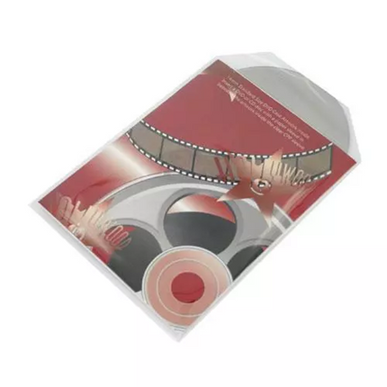 Premium 300 x Clear DVD Plastic Sleeves w/ Flap - DVD Sleeves Fits Movie Covers