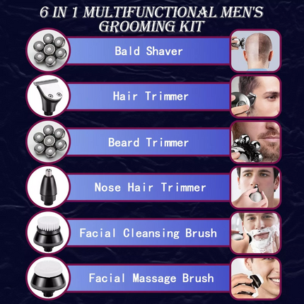 7 Head Razor Electric Shaver Bald Beard Hair Skull Trimmer Beard Remover Gift