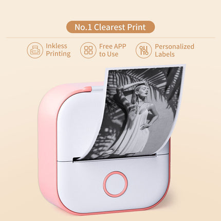 Mini Pocket Bluetooth Thermal Printer Wireless Photo Inkless Sticker