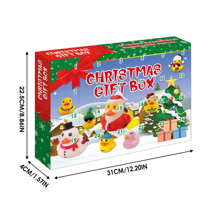 Christmas 24 Days Advent Calendar 24 Rubber Ducks for Boys Girls Ducky Bath Toy