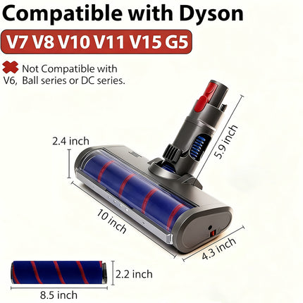 Motorized Floor Brush Soft Roller Head for Dyson V7 V8 V10 V11 Cordless Vacuum