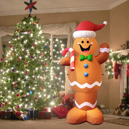 1.5m Gingeabread man Inflatable Christmas Outdoor Decorations Santa Snowman LED Lights Xmas Party