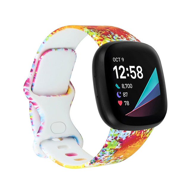 For Fitbit Versa 3 4 Sense 2 Smartwatch Soft Silicone Band Strap Graffiti