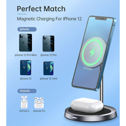 MagSafe IPhone Magnetic Wireless Charger Stand 2 In 1 Fast Charing Dock