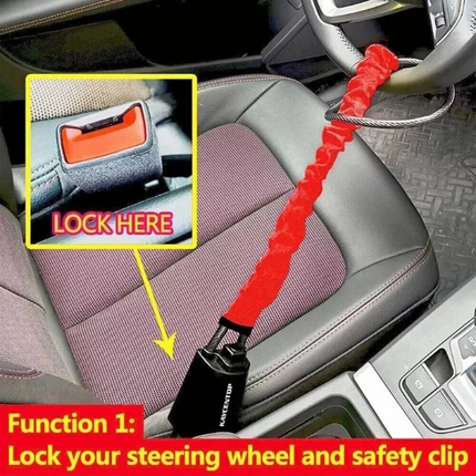Universal Steering Wheel Lock with 2 Key Seat Car Belt Lock Anti-Theft Device