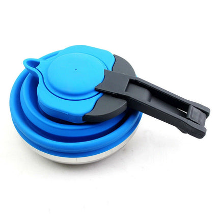 1.2L Collapsible Kettle Outdoor Hiking Camping Silicone Water Pot Gas Stove Hob