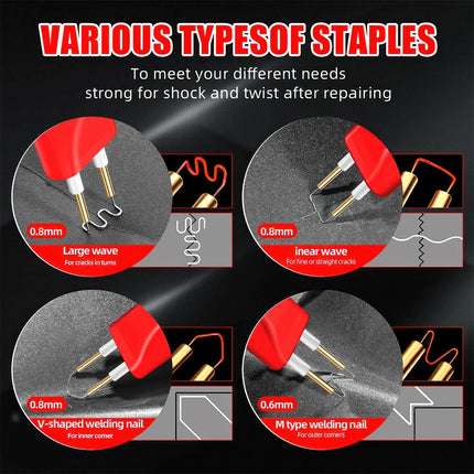 Hot Stapler Gun Plastic Welder Repair Car Bumper Welding Machine with 200 Staple Black