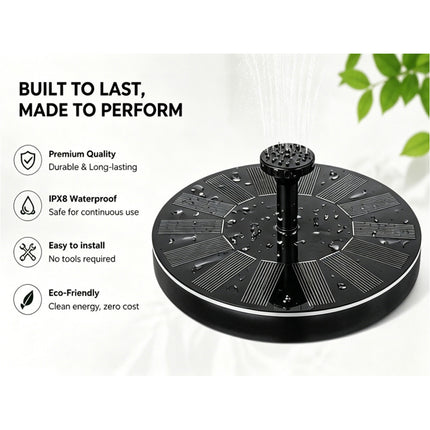Solar Fountain Pump Floating Bird Bath Fountain Garden Pond Water Feature Outdoor Decor