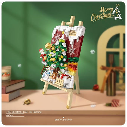 LOZ Christmas Tree Painting Frame Mini Bricks Building Toy Kids Gift Decor AU