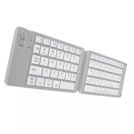 Foldable Keyboard Mini Wireless Bluetooth Keyboard For Android IOS Pad Windows  （NS15: White Foldable Keyboard）