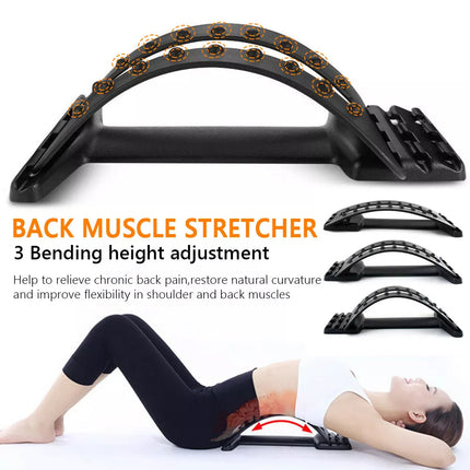 Back Stretcher Pain Relief Massager Brace Lumbar Waist Fitness Spine Stretcher