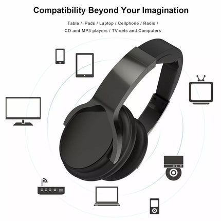 Wireless TV Headphones with 2.4G Digital RF Transmitter Hi-Fi Over-Ear Cordless