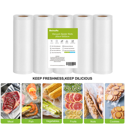 Food Vacuum Sealer Bags Rolls Vaccum Food Storage Saver Seal Bag Pack 5 Rolls 25cm*5m