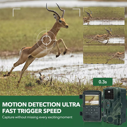 1080P Wireless WIFI Hunting Trail Camera 4K 60MP Motion Activated Camera IP66