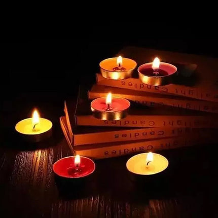 Bulk Tealight Candles 10-1000pcs Long Burning Unscented Tea Lights for Party Wed Red-4 Hours