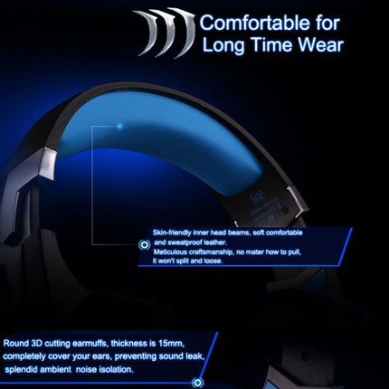 3.5mm Gaming Headset MIC LED Headphones Surround for PC Mac Laptop PS4 Xbox One