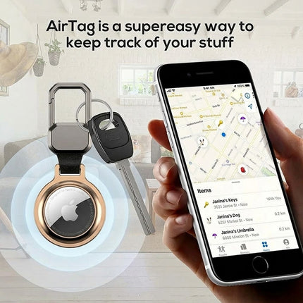 For Apple AirTag Heavy Duty Metal Case Air Tag Shell Shockproof Cover Gold