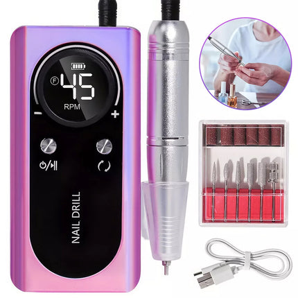 45000RPM Rechargeable Portable Nail Drill File Machine Manicure Pedicure Art