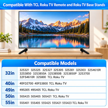 Replacement TV Stand Legs for TCL Roku TV 32-55 Inch Base Feet with Screws Kit