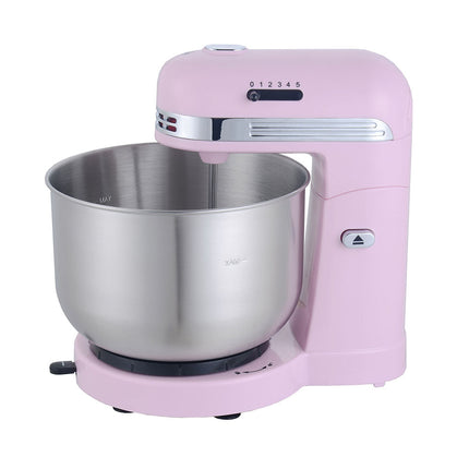 350W 5 Speed Electric Stand Mixer W/ 3.5L Stainless Steel Bowl Retro Pink