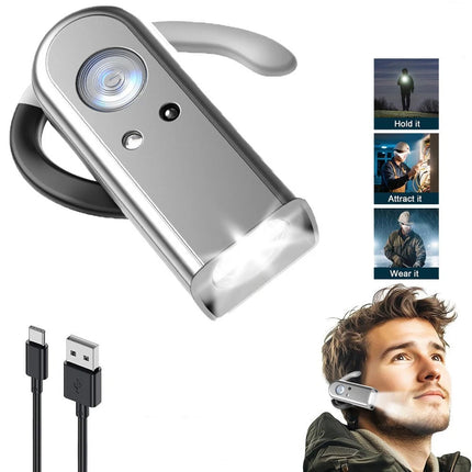 2pcs Headlamp Rechargeable 2025 Ear-Mounted LED Head Torch 250 Lumen Motion Sensor