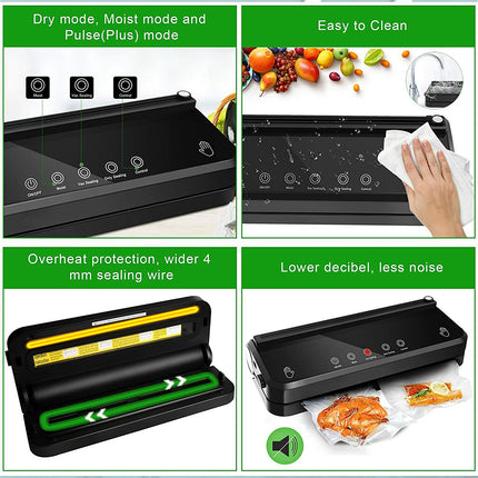 Vacuum Sealer Machine Fresh Dry Wet Food Saver Storage With Bags Built-in Cutter
