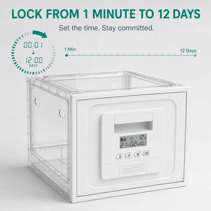 Timer Lock Box Food Snack Phone Medicine Safe 3 Digit Password Foldable Storage