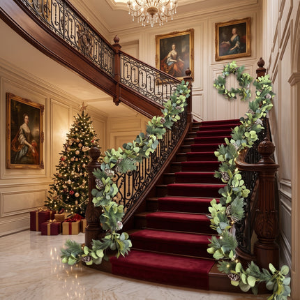 1.8M Christmas Garland Eucalyptus Pine Cone & Pine Needle Greenery Holiday Decor