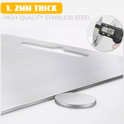 Stainless Steel Cutting Board Double-Sided Chopping Boards For Kitchen Camping 34*23(1.2mm)