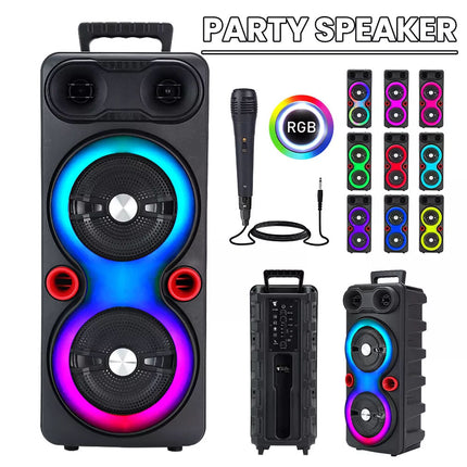 2000W Loud Bluetooth Speaker Portable Party Outdoor Wireless Subwoofer with Mic