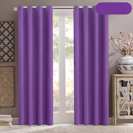 2X Blockout Curtains Blackout Window Curtain Draperies Pair Eyelet for Bedroom Purple