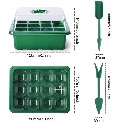 10pcs Seedling Tray Garden Plant Seeds Grow Box Propagation Planting 12 Hole