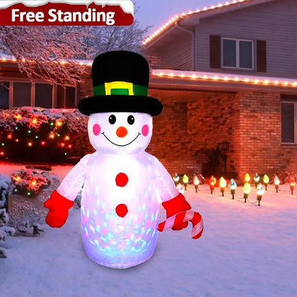 Inflatable Christmas Snowman With Disco Light 1.2M Xmas Decoration Outdoor