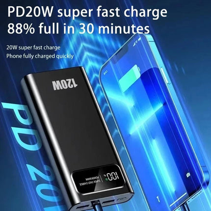 120W Power Bank 20000mAh USB PD Fast Charging Powerbank External Battery Pack