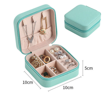 Portable Travel Jewellery Box Organizer Leather Ornaments Jewelry Case Storage