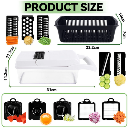 21PCS Vegetable Chopper Salad Fruit Mandolin Slicer Food Dicer Cutter Peeler