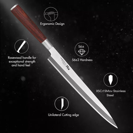 24cm Sashimi Knife Yanagiba Kitchen Fish Sushi Salmon Slicing Chef Knife