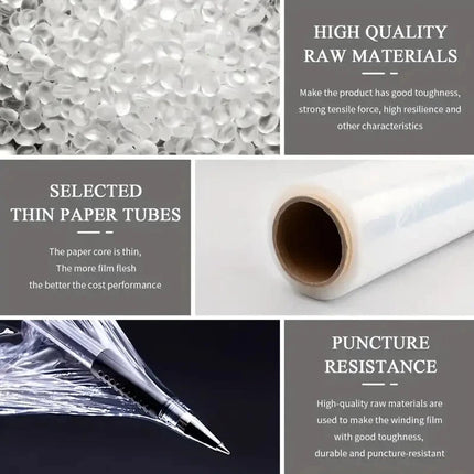 1Pk Clear Stretch Film Pallet Carton Shrink Wrap Hand Use Roll 500mm x 220M 20UM