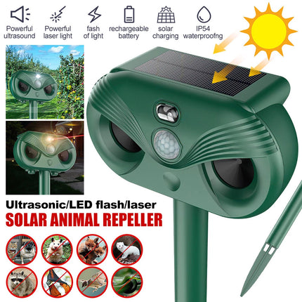 Ultrasonic Bird Repeller Solar LED Pest Control Scarer Deterrent Motion Sensor